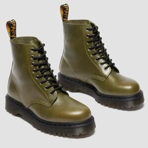 NEW Dr Martens 1460 BEX Olive Green Eclipse Leather Boots Platform Combat